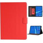 For Lenovo Tab M10 Plus Solid Color Horizontal Flip Leather Case with Card Slots & Holder & Sleep / Wake-up Function(Red)