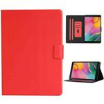 For Samsung Galaxy Tab A 8.0 (2019) T290/T295 Solid Color Horizontal Flip Leather Case with Card Slots & Holder(Red)