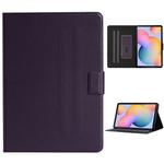 For Samsung Galaxy Tab A 10.1 2019 T510/T515 Solid Color Horizontal Flip Leather Case with Card Slots & Holder(Purple)