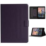 For Amazon Kindle Fire HD 8 2016/2017 Solid Color Horizontal Flip Leather Case with Card Slots & Holder & Sleep / Wake-up Function(Purple)