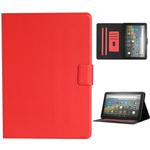 For Amazon Kindle Fire HD 8 2020 Solid Color Horizontal Flip Leather Case with Card Slots & Holder & Sleep / Wake-up Function(Red)