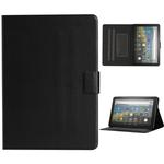 For Amazon Kindle Fire HD 8 2020 Solid Color Horizontal Flip Leather Case with Card Slots & Holder & Sleep / Wake-up Function(Black)