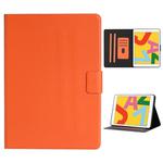 For iPad 10.2 Solid Color Horizontal Flip Leather Case with Card Slots & Holder & Sleep / Wake-up Function(Orange)