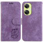 For OnePlus Nord CE 3 Lite / N30 Little Tiger Embossed Leather Phone Case(Purple)