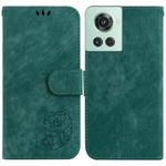 For OnePlus 10R / Ace Little Tiger Embossed Leather Phone Case(Green)