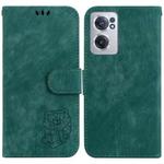 For OnePlus Nord CE 2 5G Little Tiger Embossed Leather Phone Case(Green)