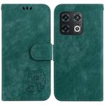 For OnePlus 10 Pro 5G Little Tiger Embossed Leather Phone Case(Green)