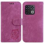 For OnePlus 10 Pro 5G Little Tiger Embossed Leather Phone Case(Rose Red)