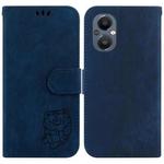 For OnePlus Nord N20 5G Little Tiger Embossed Leather Phone Case(Dark Blue)