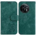 For OnePlus 11 Little Tiger Embossed Leather Phone Case(Green)
