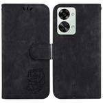 For OnePlus Nord 2T Little Tiger Embossed Leather Phone Case(Black)
