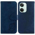 For OnePlus Nord 3 Little Tiger Embossed Leather Phone Case(Dark Blue)