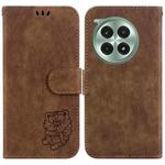 For OnePlus Ace 3 Pro Little Tiger Embossed Leather Phone Case(Brown)