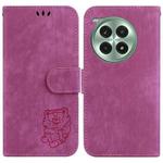 For OnePlus Ace 3 Pro Little Tiger Embossed Leather Phone Case(Rose Red)