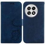 For OnePlus 13 Little Tiger Embossed Leather Phone Case(Dark Blue)