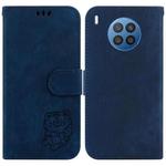 For Huawei nova 8i / Honor 50 Lite Little Tiger Embossed Leather Phone Case(Dark Blue)