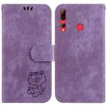 For Huawei P Smart Z Little Tiger Embossed Leather Phone Case(Purple)
