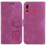 For Huawei P Smart Z Little Tiger Embossed Leather Phone Case(Rose Red)