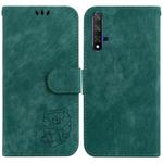 For Huawei nova 5T / Honor 20 Little Tiger Embossed Leather Phone Case(Green)