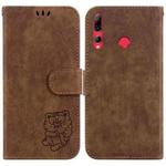 For Huawei P Smart+ 2019 / Enjoy 9s Little Tiger Embossed Leather Phone Case(Brown)