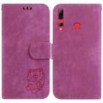 For Huawei P Smart+ 2019 / Enjoy 9s Little Tiger Embossed Leather Phone Case(Rose Red)