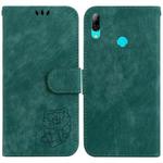 For Huawei P Smart 2019 Little Tiger Embossed Leather Phone Case(Green)