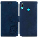 For Huawei P Smart 2019 Little Tiger Embossed Leather Phone Case(Dark Blue)
