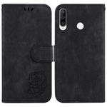 For Huawei P30 Lite / nova 4e Little Tiger Embossed Leather Phone Case(Black)
