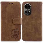 For Huawei nova 12 Little Tiger Embossed Leather Phone Case(Brown)