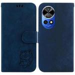For Huawei nova 12 Pro / nova 12 Ultra Little Tiger Embossed Leather Phone Case(Dark Blue)