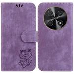 For Huawei nova 12i Little Tiger Embossed Leather Phone Case(Purple)