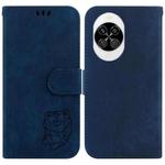 For Huawei nova 14 Little Tiger Embossed Leather Phone Case(Dark Blue)