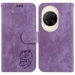 For Huawei nova 14 Ultra Little Tiger Embossed Leather Phone Case(Purple)