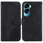 For Honor 90 Lite Little Tiger Embossed Leather Phone Case(Black)