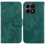 For Honor X8a Little Tiger Embossed Leather Phone Case(Green)