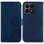 For Honor X8a Little Tiger Embossed Leather Phone Case(Dark Blue)