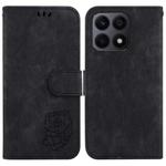 For Honor X8a Little Tiger Embossed Leather Phone Case(Black)