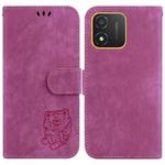 For Honor X5 Little Tiger Embossed Leather Phone Case(Rose Red)