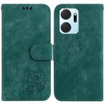 For Honor X7a Little Tiger Embossed Leather Phone Case(Green)