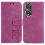 For Honor 80 Pro Little Tiger Embossed Leather Phone Case(Rose Red)