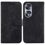 For Honor 70 Little Tiger Embossed Leather Phone Case(Black)
