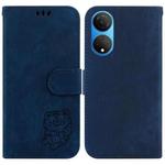 For Honor X7 Little Tiger Embossed Leather Phone Case(Dark Blue)