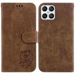 For Honor X8 Little Tiger Embossed Leather Phone Case(Brown)