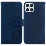 For Honor X8 Little Tiger Embossed Leather Phone Case(Dark Blue)