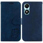 For Honor X5 Plus / Play 40C Little Tiger Embossed Leather Phone Case(Dark Blue)