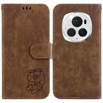 For Honor Magic6 Pro Little Tiger Embossed Leather Phone Case(Brown)