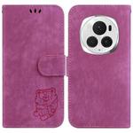 For Honor Magic6 Pro Little Tiger Embossed Leather Phone Case(Rose Red)