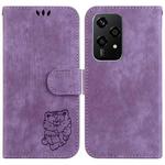 For Honor 200 Lite Global Little Tiger Embossed Leather Phone Case(Purple)