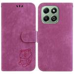 For Honor X6b Little Tiger Embossed Leather Phone Case(Rose Red)