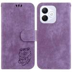 For Honor X60i Little Tiger Embossed Leather Phone Case(Purple)